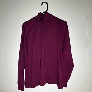 Bobbie Brooks | Maroon Mock Neck | Rib Knit Long Sleeve Shirt | Size XL VGUC